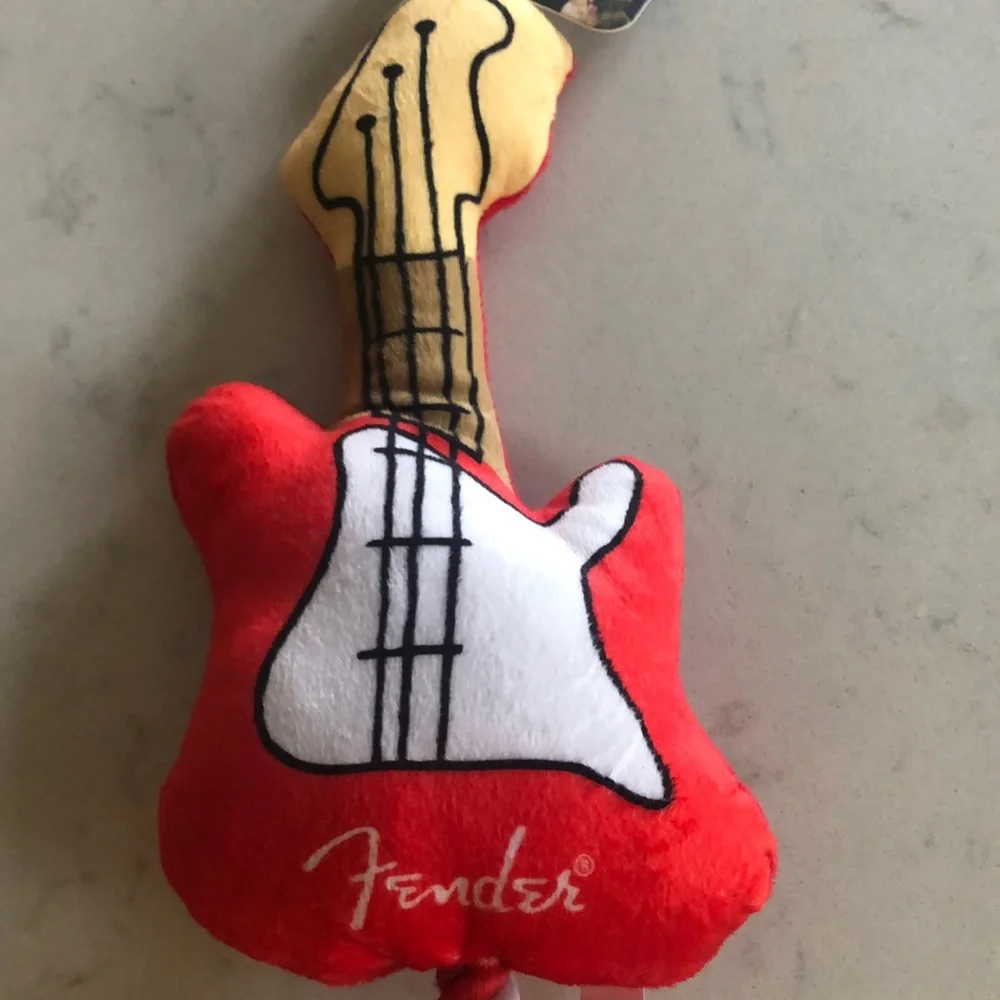 Fender Red Plush Guitar Dog Chew Toy